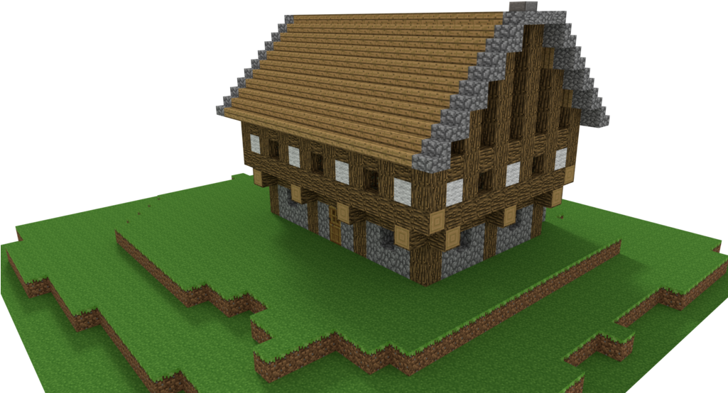 Minecraft Style Virtual Mansion Model PNG image