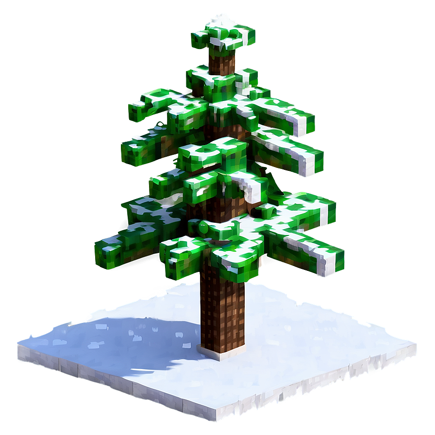 Minecraft Tree In Snow Png Cfn PNG image