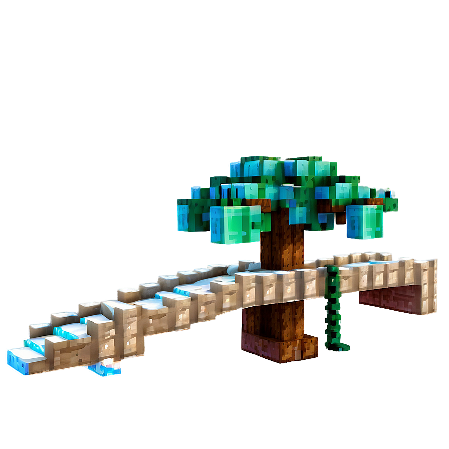 Minecraft Tree With Bridge Png 30 PNG image