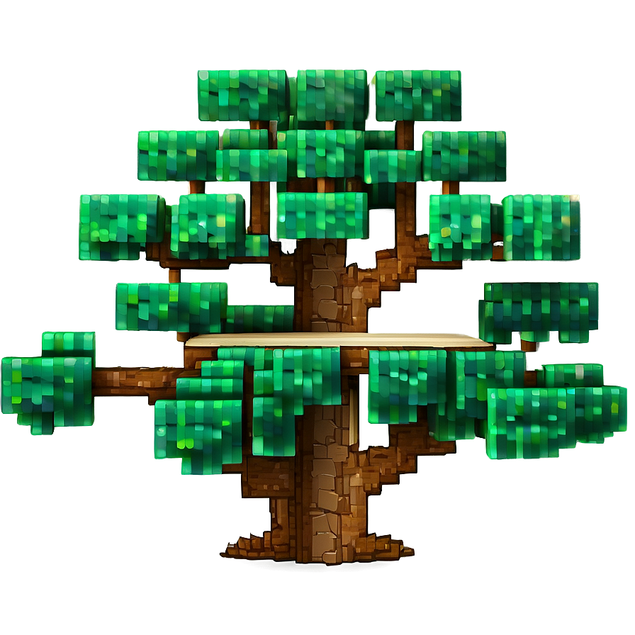 Minecraft Tree With Bridge Png Dki PNG image