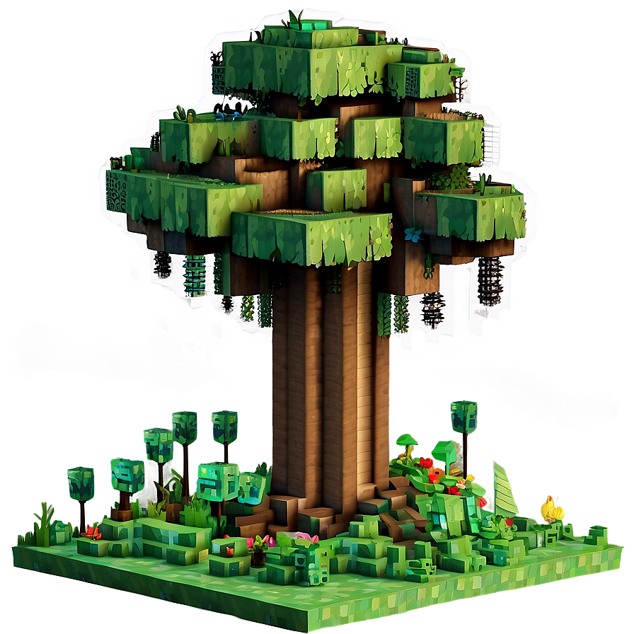 Minecraft Tree With House Png 06122024 PNG image