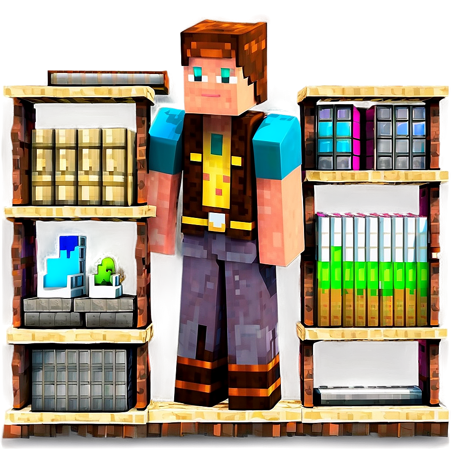 Minecraft Villager In Library Png Roe PNG image