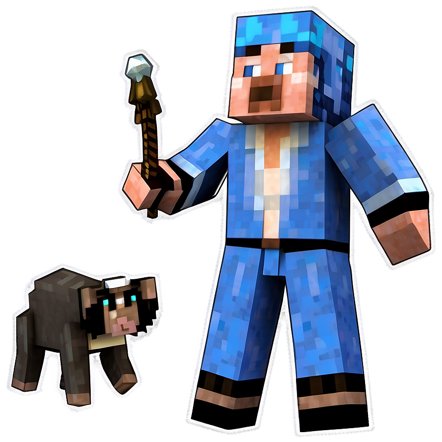 Minecraft Villager With Animals Png Ycw69 PNG image