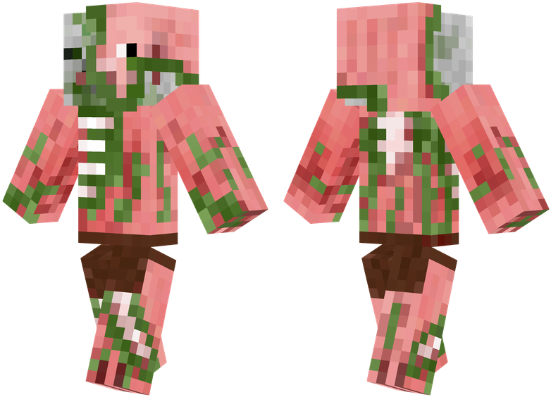 Minecraft_ Zombie_ Pigman_ Character_ Models PNG image