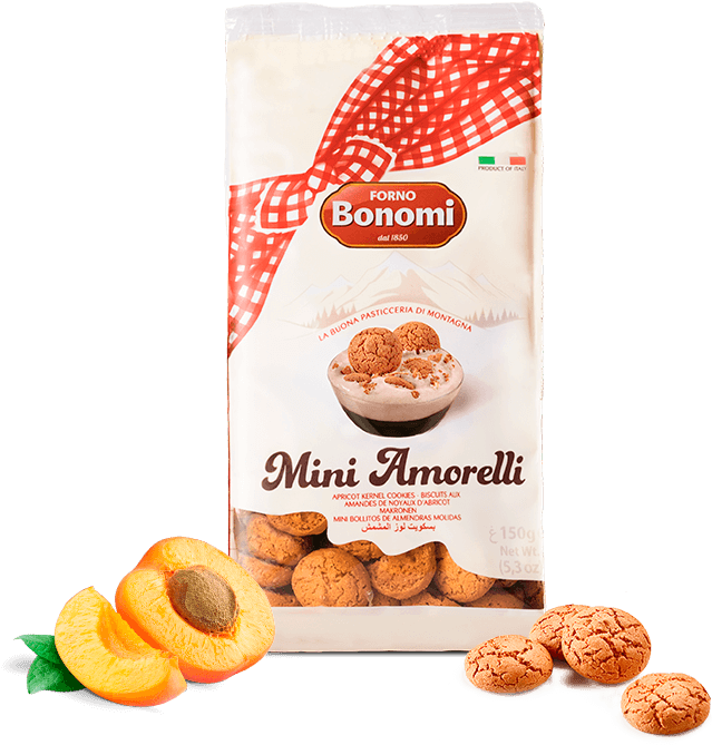 Mini Amorelli Apricot Cookies Packaging PNG image