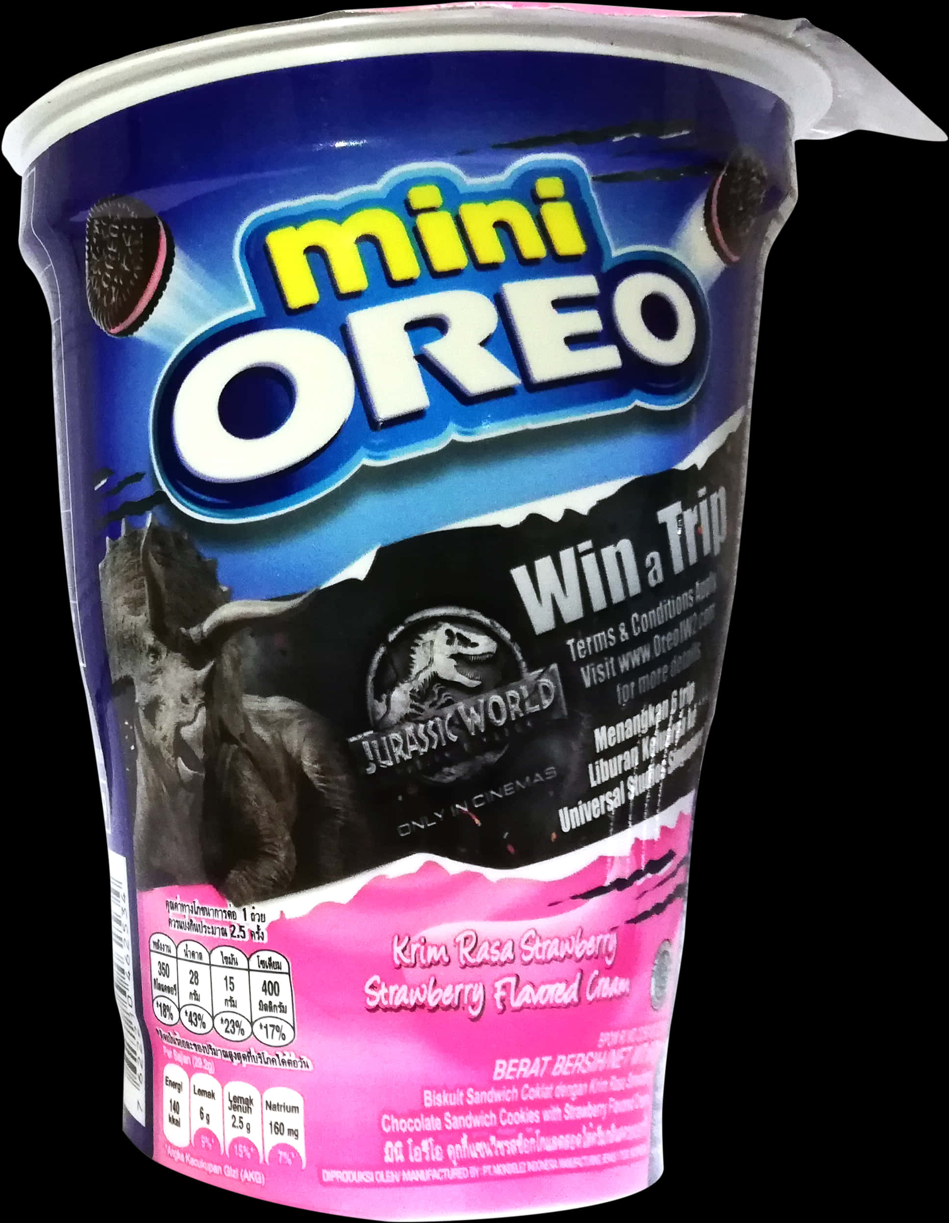Mini Oreo Strawberry Cup Jurassic World Promotion PNG image