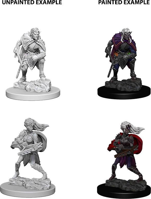 Miniature Figurines Before After Painting PNG image