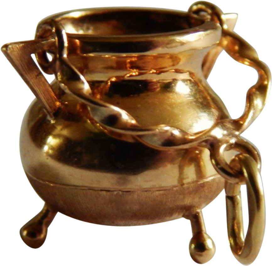Miniature Golden Cauldron Image PNG image