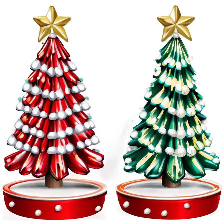 Miniature Xmas Tree Collection Png 06292024 PNG image