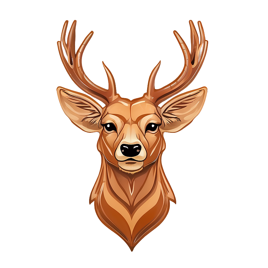 Minimal Deer Head Line Art Png 06212024 PNG image