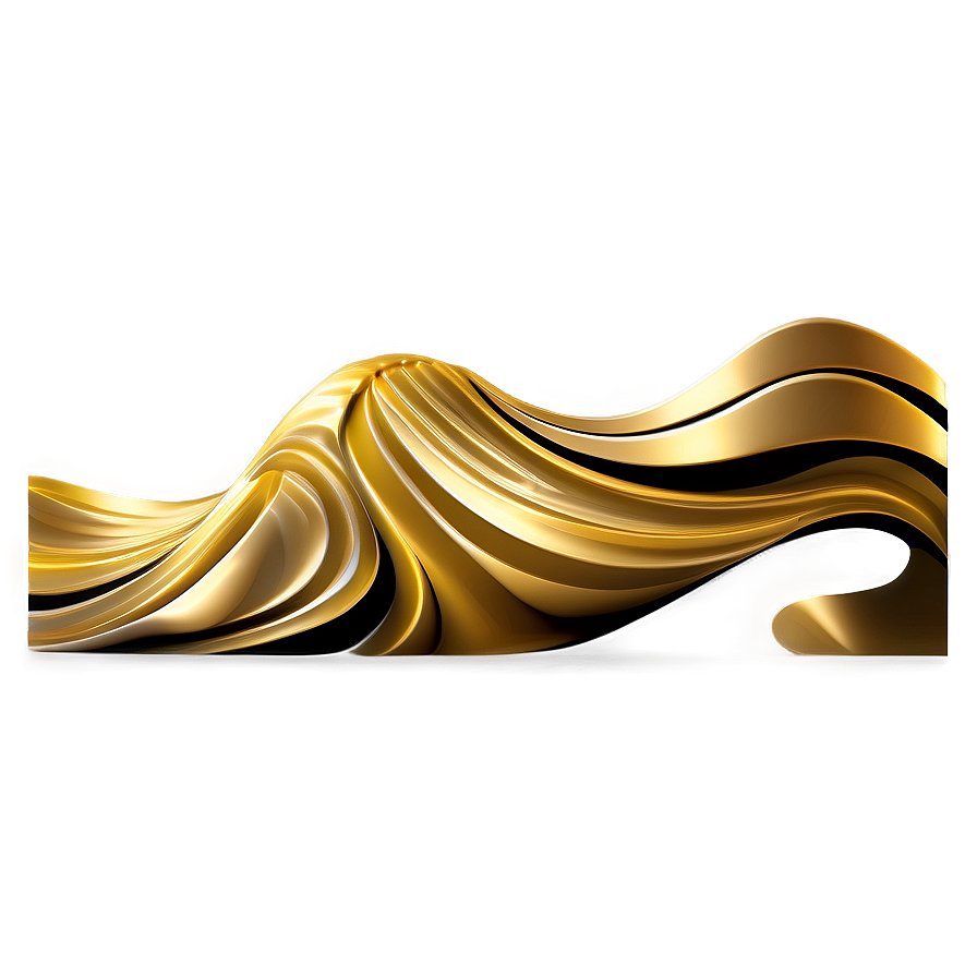 Minimal Gold Wave Png 06262024 PNG image