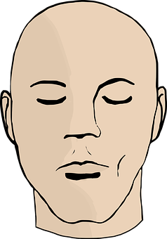 Minimalist Bald Human Face Illustration PNG image