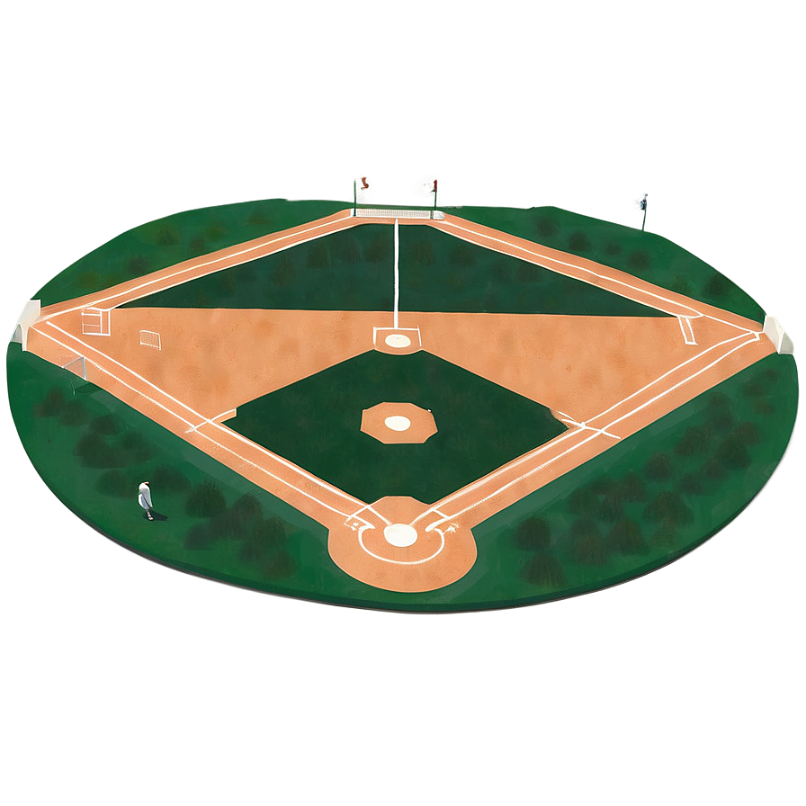 Minimalist Baseball Diamond Drawing Png 06132024 PNG image