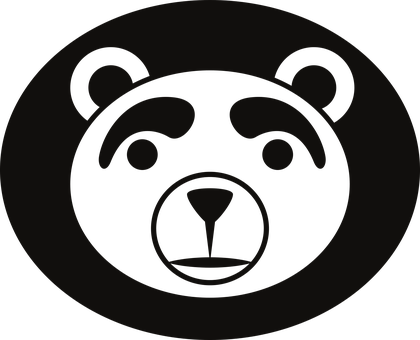 Minimalist Bear Icon PNG image