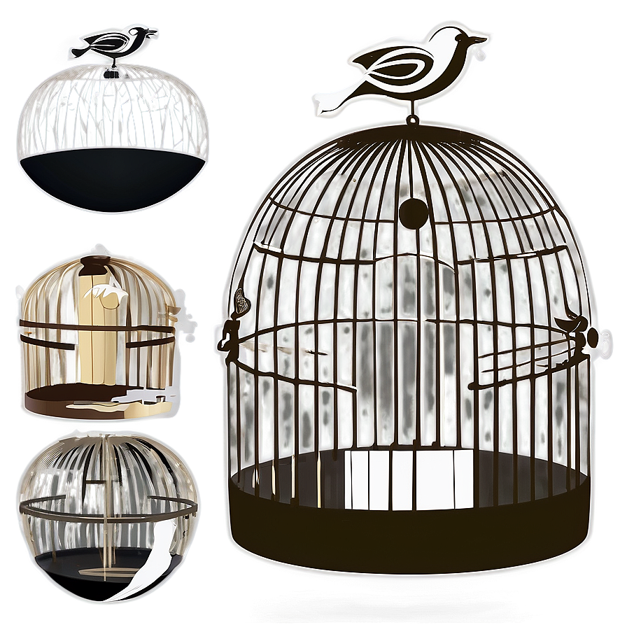 Minimalist Bird Cage Sketch Png 06122024 PNG image