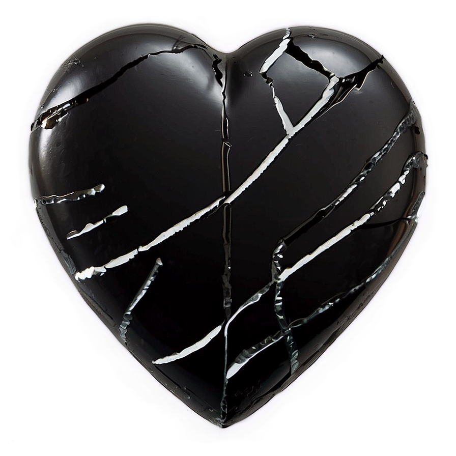 Minimalist Black Broken Heart Png Hdw PNG image