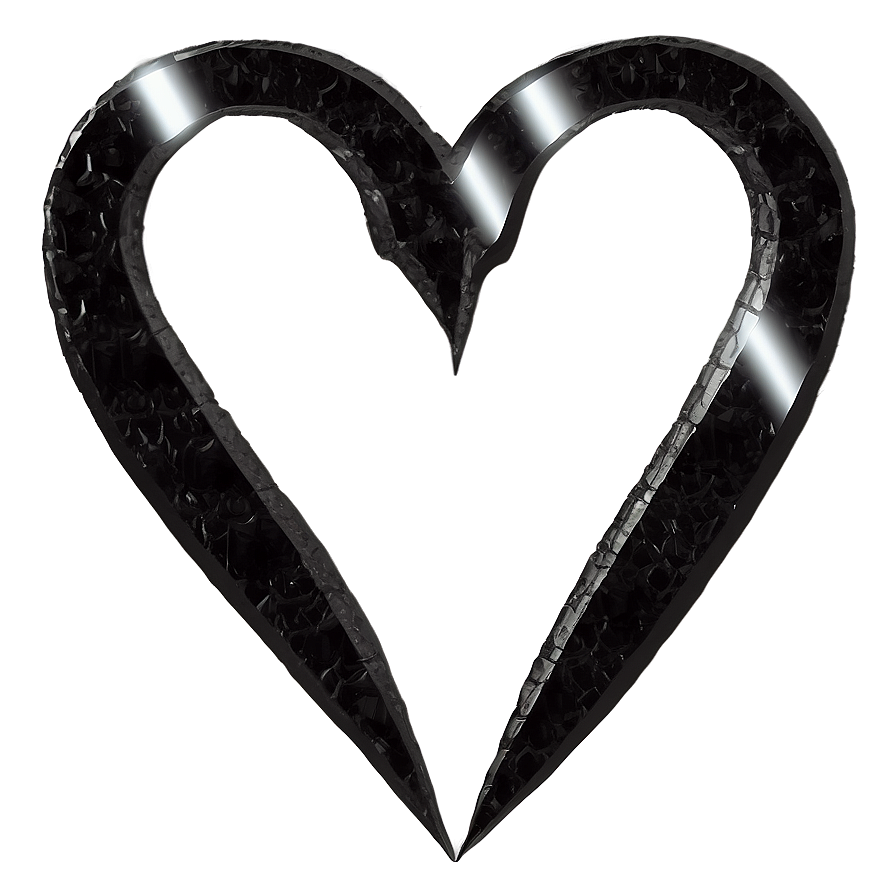 Minimalist Black Broken Heart Png Vfq63 PNG image