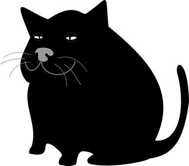 Minimalist Black Cat Graphic PNG image