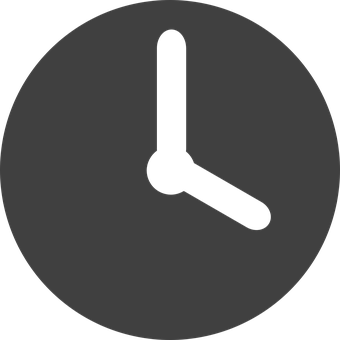 Minimalist Black Clock Face PNG image