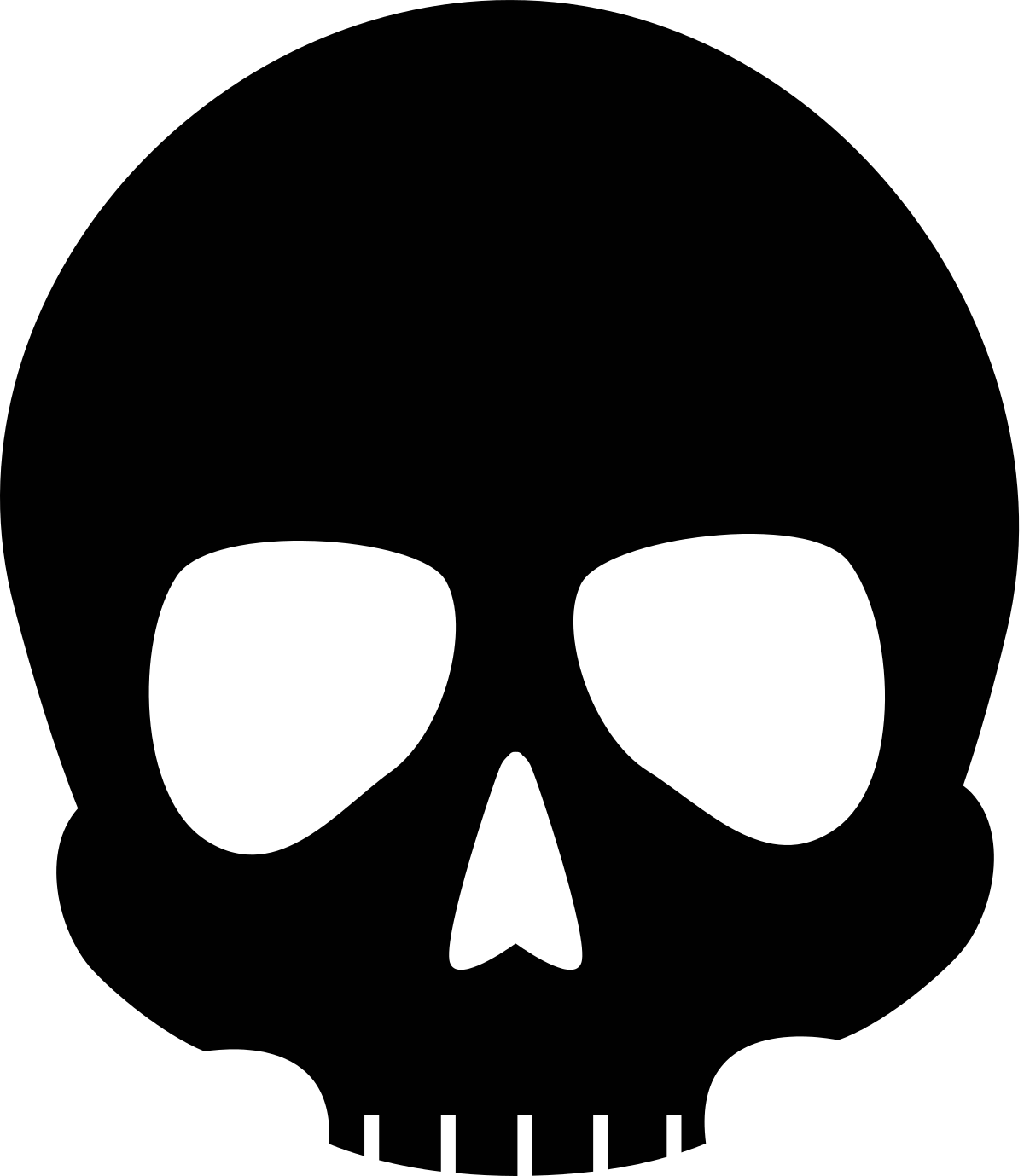 Minimalist Black Skull Vector PNG image