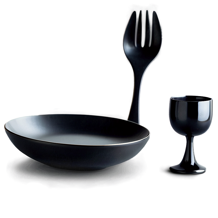 Minimalist Black Tableware Png Yjm37 PNG image