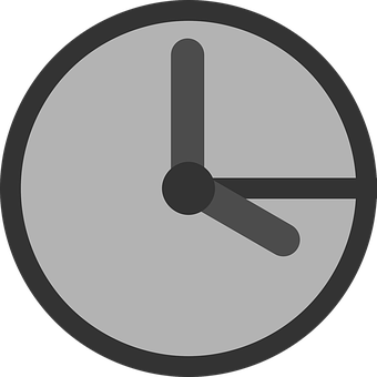 Minimalist Blackand Gray Clock PNG image