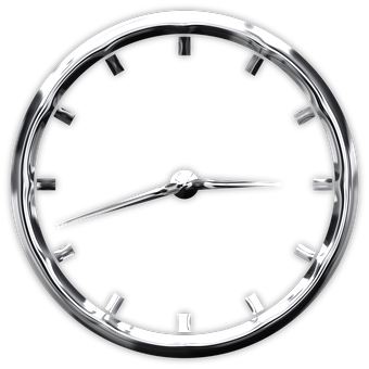 Minimalist Blackand Silver Clock PNG image