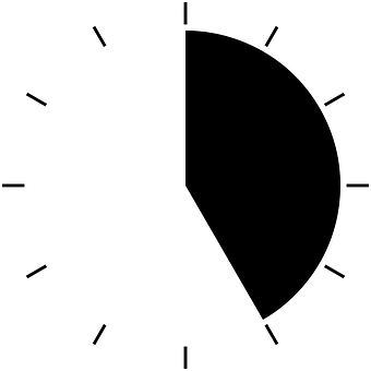 Minimalist Blackand White Clock Graphic PNG image