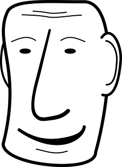 Minimalist Blackand White Face Illustration PNG image