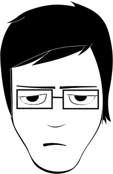 Minimalist Blackand White Face Sketch PNG image