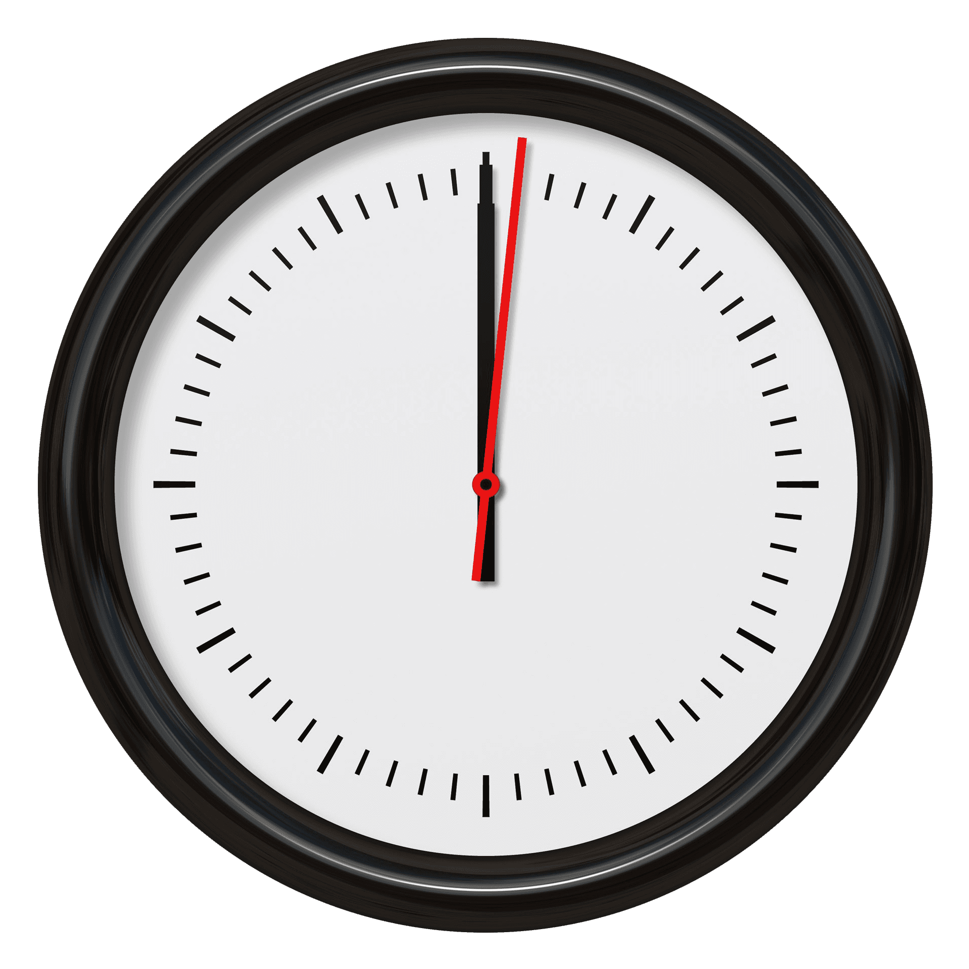 Minimalist Blackand White Wall Clock PNG image