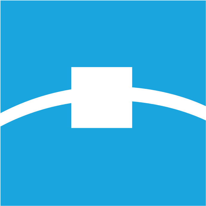 Minimalist Blue Bridge Graphic PNG image