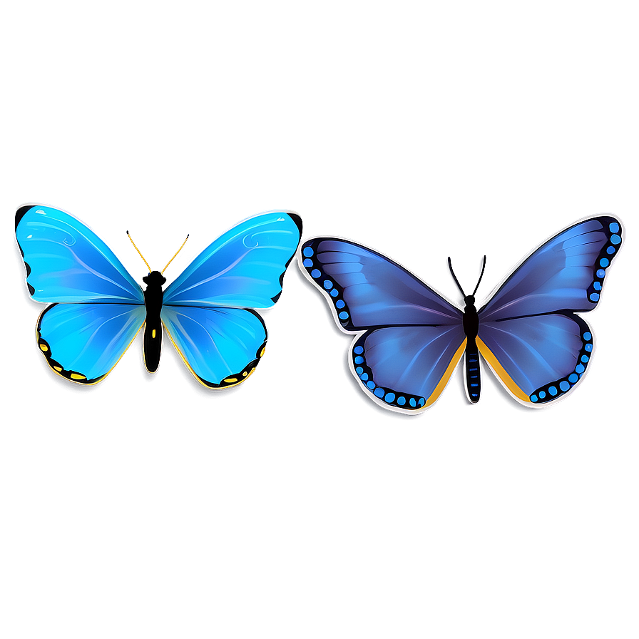 Minimalist Blue Butterfly Icon Png 97 PNG image