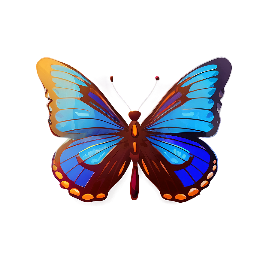 Minimalist Blue Butterfly Icon Png Wwr PNG image