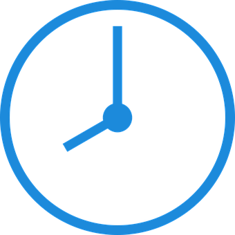 Minimalist Blue Clock Icon PNG image