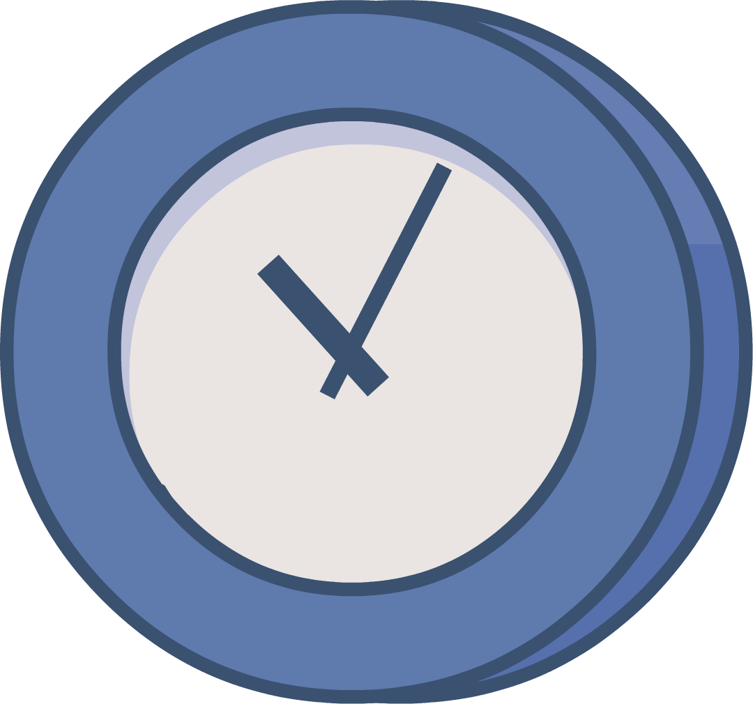 Minimalist Blueand White Clock PNG image