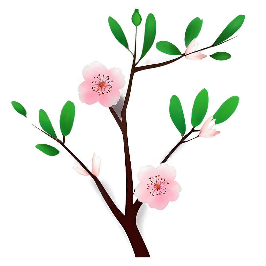 Minimalist Cherry Blossom Art Png 05032024 PNG image