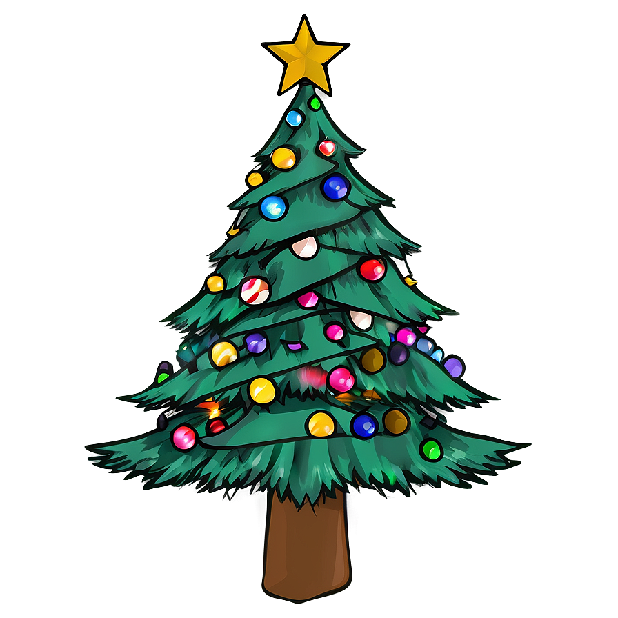 Minimalist Christmas Tree Star Png 06282024 PNG image