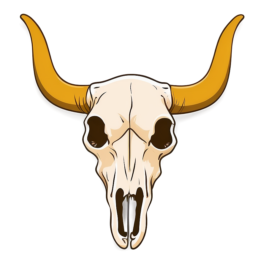 Minimalist Cow Skull Outline Png 06132024 PNG image