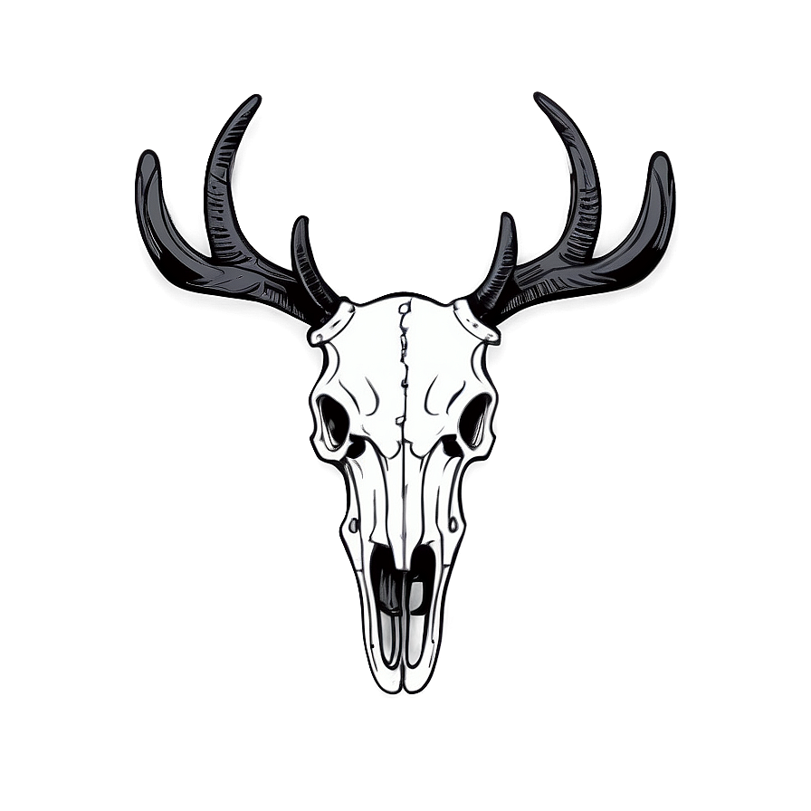 Minimalist Deer Skull Outline Png Sie PNG image