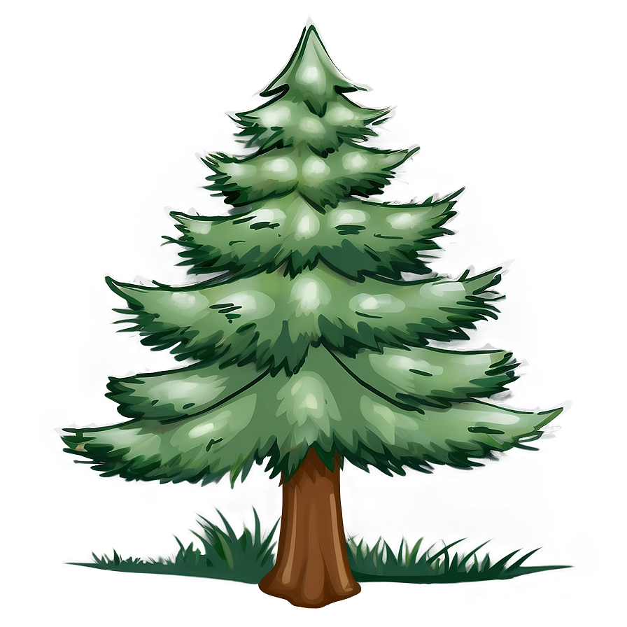 Minimalist Evergreen Tree Png 4 PNG image