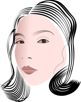 Minimalist Female Face Illustration PNG image