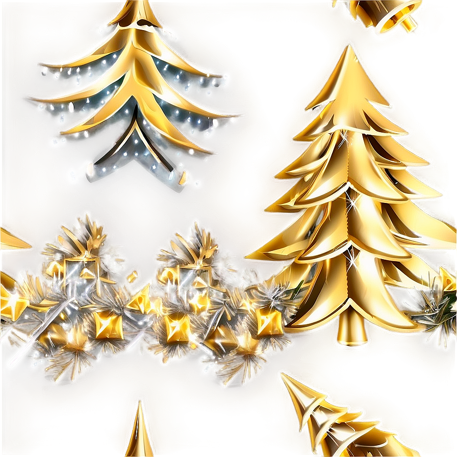 Minimalist Gold Christmas Tree Decor Png 06282024 PNG image