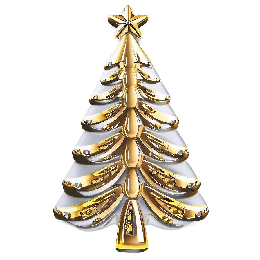 Minimalist Gold Christmas Tree Decor Png 06282024 PNG image