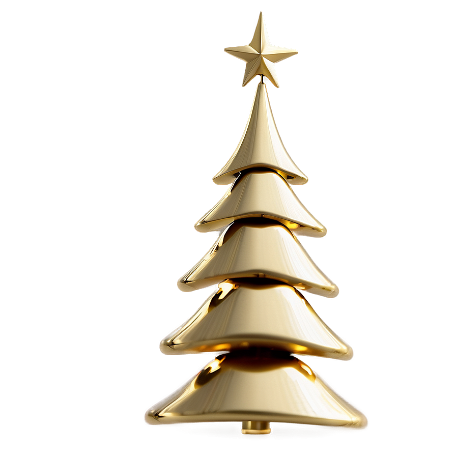 Minimalist Gold Christmas Tree Decor Png 24 PNG image