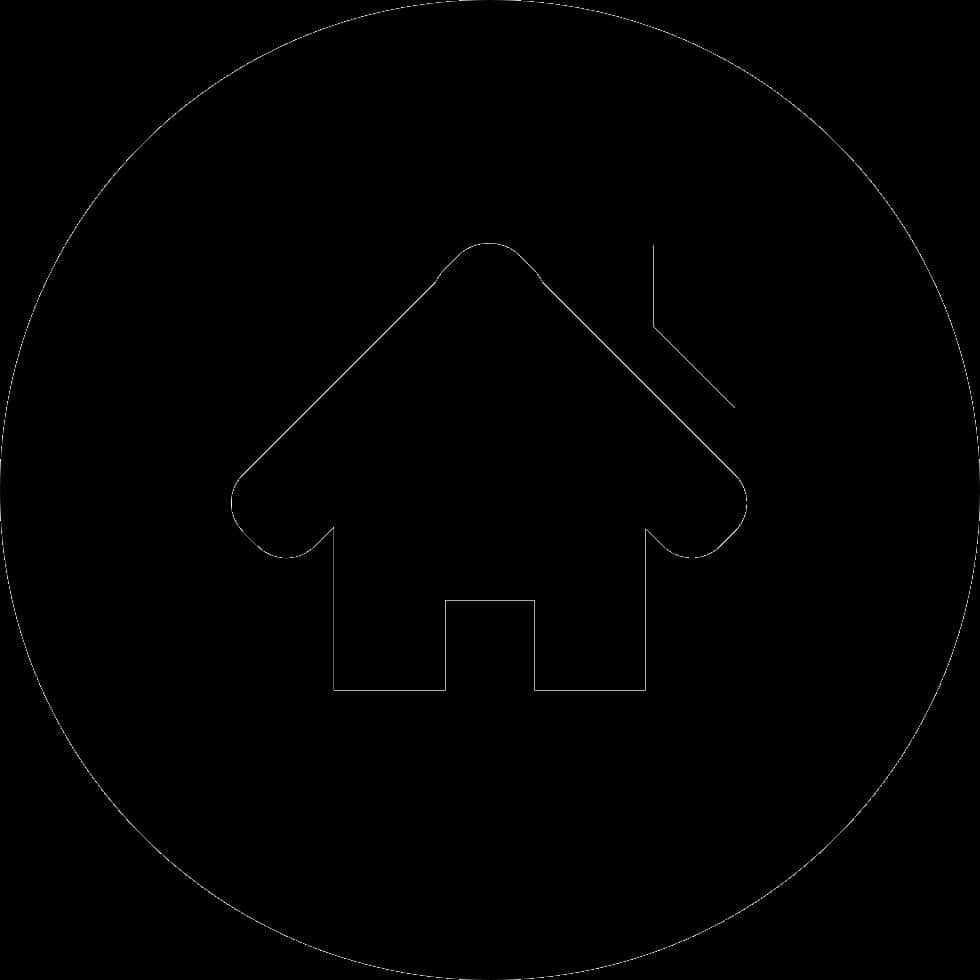 Minimalist Home Icon Black Background PNG image