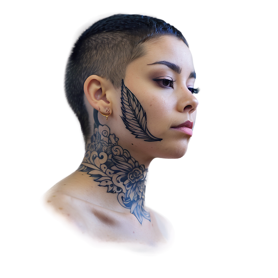 Minimalist Neck Tattoo Collection Png Erw PNG image