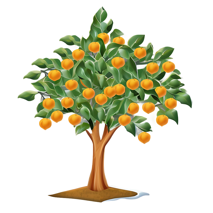 Minimalist Orange Tree Png Hjp PNG image