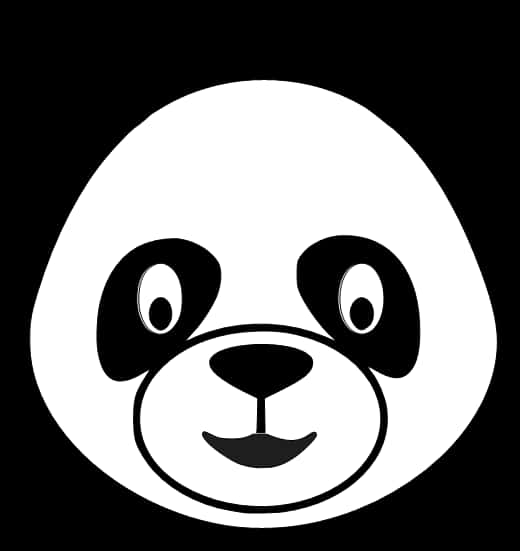 Minimalist Panda Face Graphic PNG image