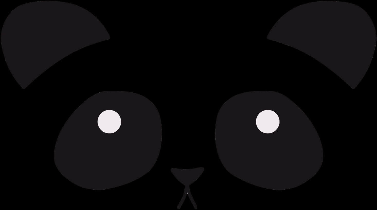 Minimalist Panda Face Illustration PNG image